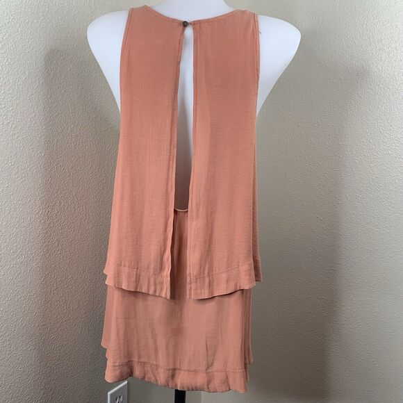 Free People FP Layers In Love Tunic Dark Apricot Sleeveless Blouse Tank Top Sz M - Picture 5 of 8